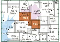 OS Explorer Map OL02 - Yorkshire Dales - Southern and Western areas - surrounding area