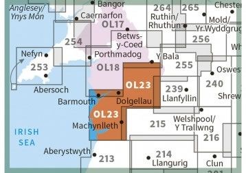 OS Explorer Map OL23 - Cadair Idris and Llyn Tegid - surrounding area