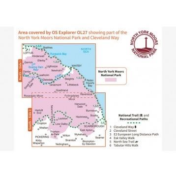 OS Explorer Map OL27 - North York Moors - Eastern area - area covered