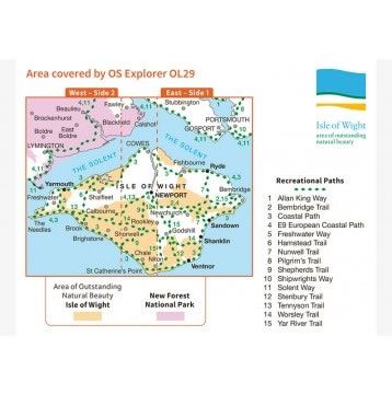 OS Explorer Map OL29 - Isle of Wight - area covered