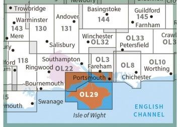 OS Explorer Map OL29 - Isle of Wight - surrounding area