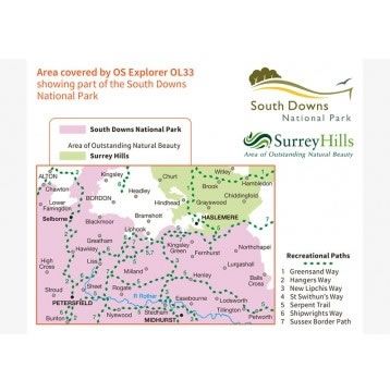 OS Explorer Map OL33 - Haslemere and Petersfield - area covered