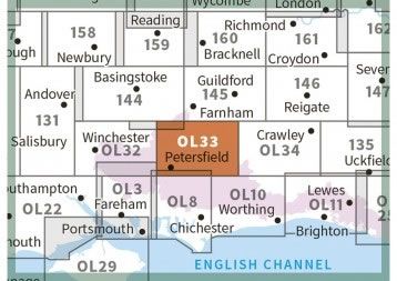 OS Explorer Map OL33 - Haslemere and Petersfield - surrounding area