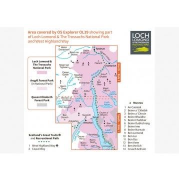 OS Explorer Map OL39 - Loch Lomond North - area covered