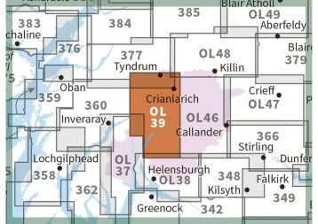 OS Explorer Map OL39 - Loch Lomond North - surrounding area