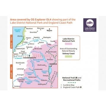 OS Explorer Map OL04 - The English Lakes - North Western area - area covered,OS Explorer Map OL04 - The English Lakes - North Western area - surrounding area,OS Explorer Map OL04 - The English Lakes - North Western area