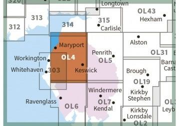 OS Explorer Map OL04 - The English Lakes - North Western area - surrounding area