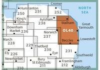 OS Explorer Map OL40 - The Broads - surrounding area