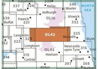 OS Explorer Map OL42 - Kielder Water and Forest - surrounding area