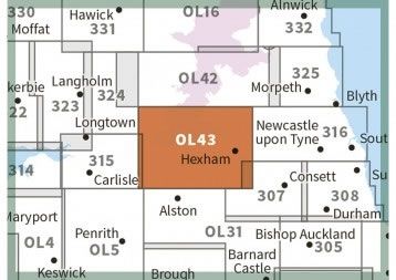 OS Explorer Map OL43 - Hadrian's Wall - surrounding area