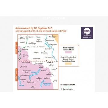 OS Explorer Map OL05 - The English Lakes - North Eastern area - area covered,OS Explorer Map OL05 - The English Lakes - North Eastern area - surround area,OS Explorer Map OL05 - The English Lakes - North Eastern area