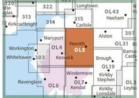 OS Explorer Map OL05 - The English Lakes - North Eastern area - surround area