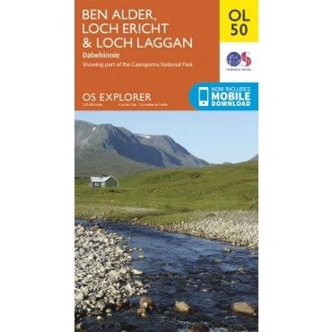 OS Explorer Map OL50 - Ben Alder, Loch Ericht and Loch Laggan