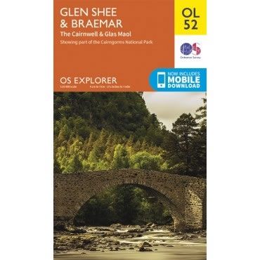 OS Explorer Map OL52 - Glen Shee and Braemar