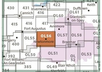 OS Explorer Map OL56 - Badenoch and Strathspey - surrounding area