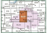 OS Explorer Map OL57 - Cairn Gorm and Aviemore - surrounding area