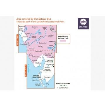 OS Explorer Map OL07 - The English Lakes - South East area - area covered