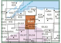 OS Explorer Map OL61 - Grantown-on-Spey and Hills of Cromdale - surrounding area