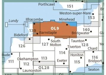 OS Explorer Map OL09 - Exmoor - surrounding area