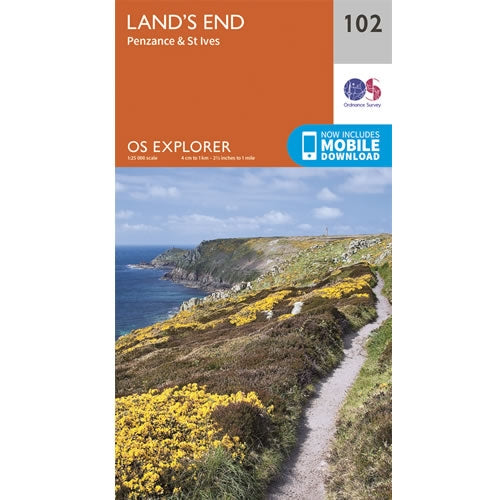 OS Explorer Map 102 - Land's End, Penzance and St Ives