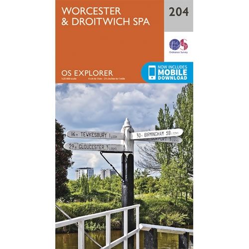 OS Explorer Map 204 - Worcester and Droitwich Spa