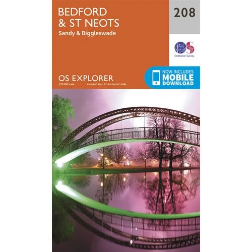 OS Explorer Map 208 - Bedford and St Neots