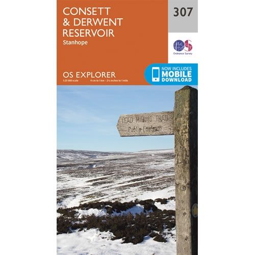 OS Explorer Map 307 - Consett and Derwent Reservoir