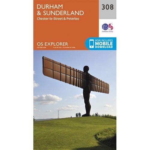 OS Explorer Map 308 - Durham and Sunderland