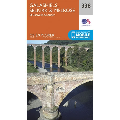 OS Explorer Map 338 - Galashiels, Selkirk and Melrose