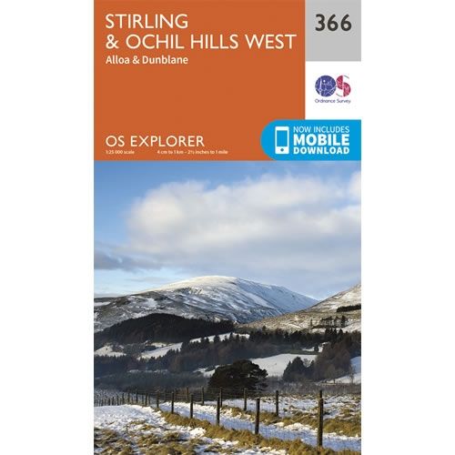 OS Explorer Map 366 - Stirling and Ochil Hills West