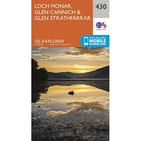 OS Explorer Map 430 - Loch Monar, Glen Cannich and GleStrathfarrar