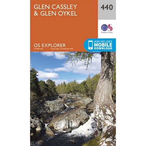 OS Explorer Map 440 - Glen Cassley and Glen Oykel