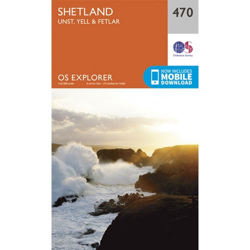 OS Explorer Map 470 - Shetland, Unst, Yell and Fetlar