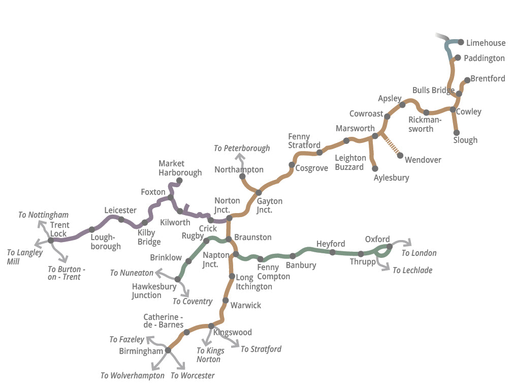 Oxford and Grand Union Pearson Canal Companion Map