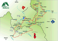 Peaks of the Balkans Mountain Map - Area Covered