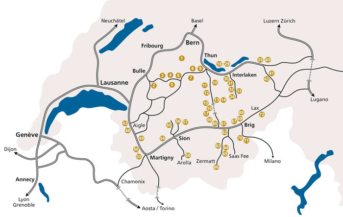 Schweiz ExtremWest Guidebook - Band 1 - Area Covered