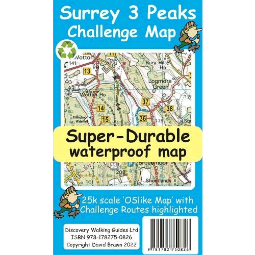 Surrey 3 Peaks Challenge Map and Guide 