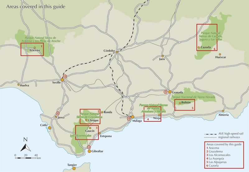 Walking in Andalucia Guidebook - Overview Map