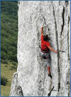 Hrvoje Juros climbing Toncica (F6a) at Kamenjak crag