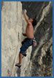 Split rock climbing photograph - Crno vina, F8a