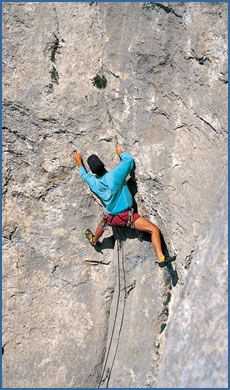 Boris Cujic climbing Mannar Pudding (F6c+) at Strogir crag