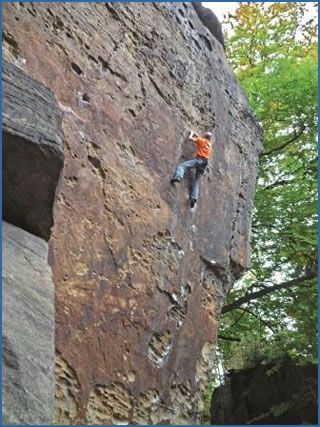 Gerald Krug climbing Tvrdolin, IXc