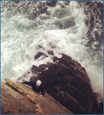 Classic Donegal sea cliff climbing