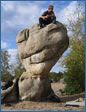 Photograph of Rob Turner bouldering at Cul de Chien area in Fontainebleau, France