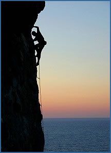 Chris Moore leading Pillar of the Sea F6a+, at the Kastelli area in Kalymnos
