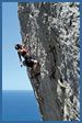 Muzzerone rock climbing photograph – Barracuda, F7b+