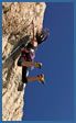 Muzzerone rock climbing photograph – Ovomaltina, F7a