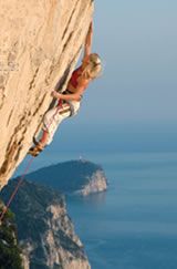 Jenny Lavarda climbing No Sestri, F8b at Muzzerone