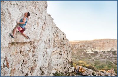 Jeffrey Camilleri on Straight Street*** (F7c) at White Tower sector, Dahlet Qorrot crag on Gozo