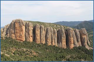 The impressive crag of Roques del Masmut crag, Els Ports Natural Park